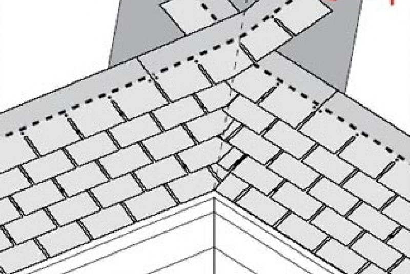 Montáž šindľov / Kladenie šindľov v úžľabí - foto Montáž šindľov / Kladenie šindľov v úžľabí - foto